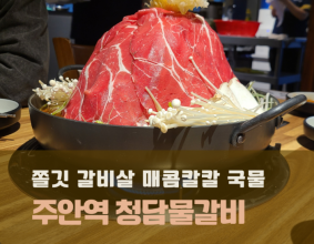 주안역고기 청담물갈비 :: 쫄깃한 갈비살에 매콤칼칼한 국물